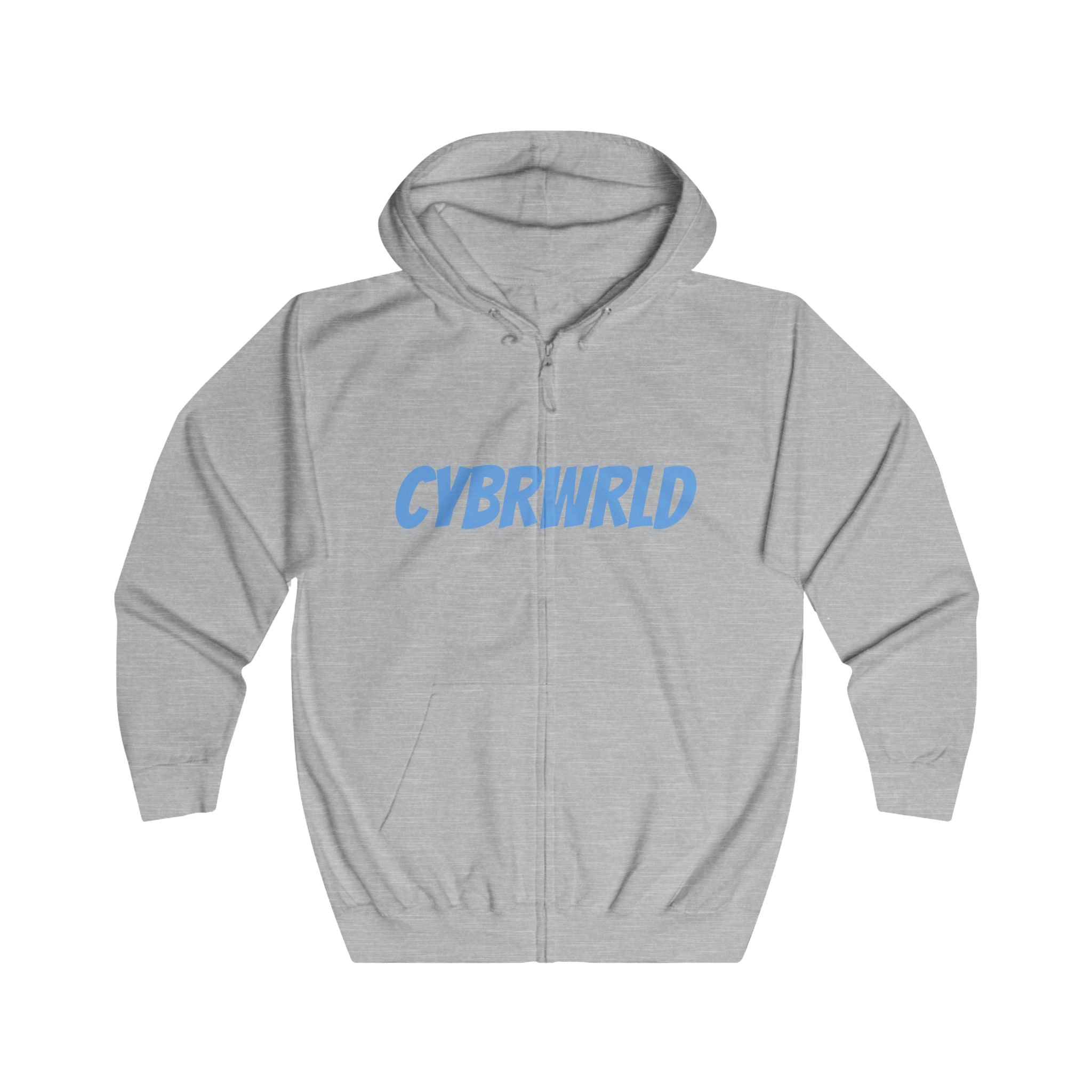 Cybrwrld Full Zip Hoodie-White Lightning