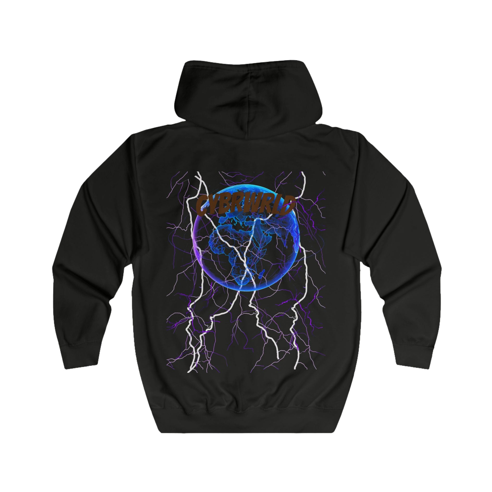 Cybrwrld Full Zip Hoodie-White Lightning