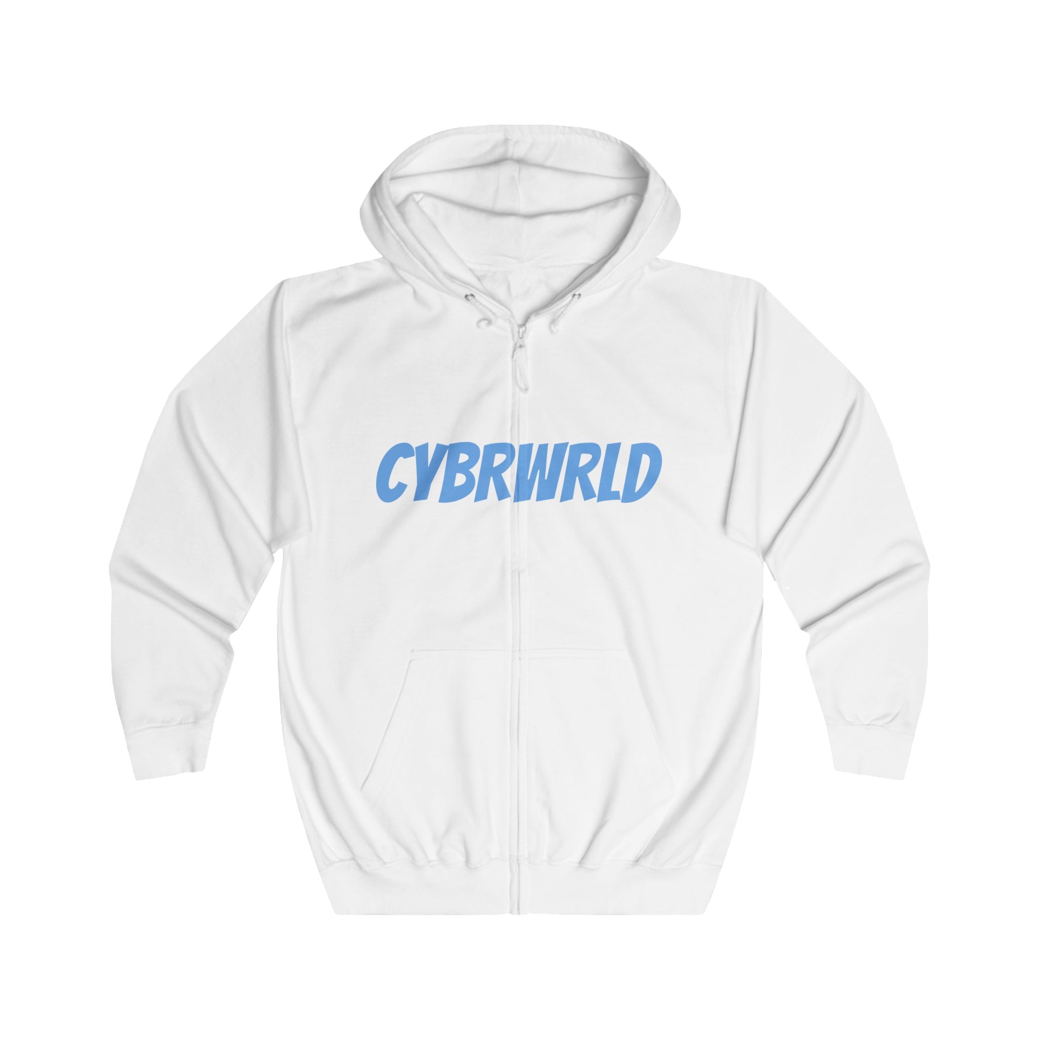 Cybrwrld Full Zip Hoodie-White Lightning