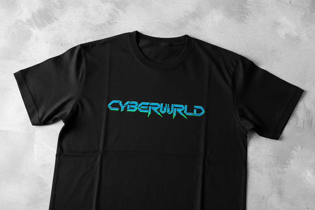 realistic tshirt with the worr cyberwrld